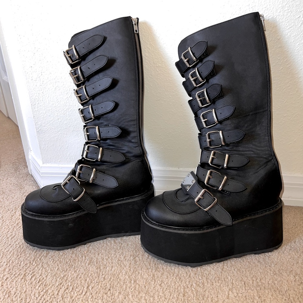Demonia Damned-318 Knee High Boots - image 1